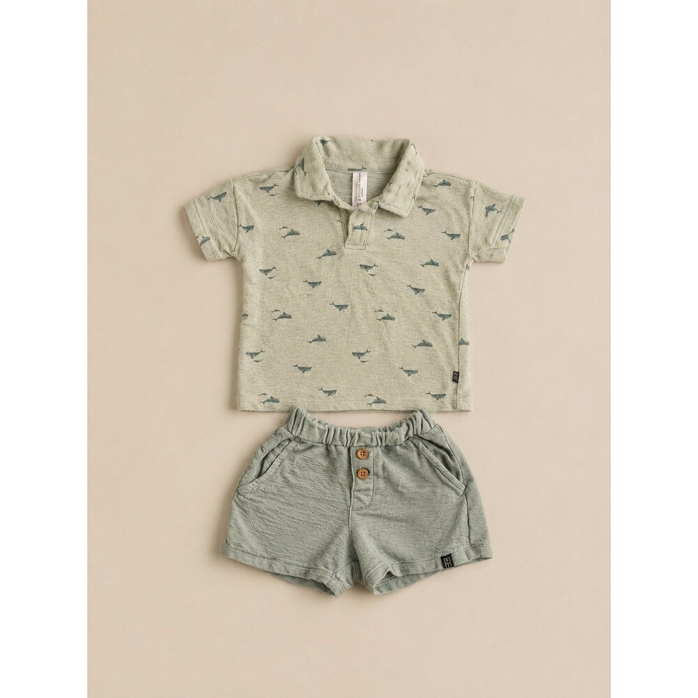 Modern Moments by Gerber Coastal, Beach Theme Whale Polo & Shorts Set 18 Months
